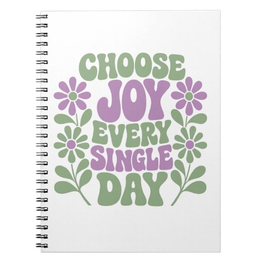 Choose Joy Every Single Day Sage Lavender  ノートブック (正面)