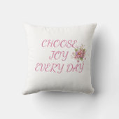 Choose Joy Floral Pig Throw Pillow クッション (裏面)
