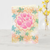 Choose Joy – Hand-Lettered Uplifting Abstract カード (黄色い花)