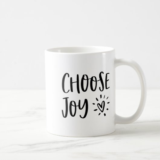 Choose Joy Hapness Heart Insrational Motivational  コーヒーマグカップ (右)