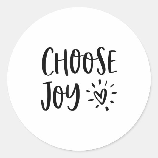 Choose Joy Hapness Heart Insrational Motivational ラウンドシール (正面)