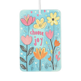 Choose Joy & Happy Flower Girl両面 – カラー カーエアーフレッシュナー