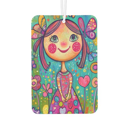 Choose Joy & Happy Flower Girl両面 – カラー カーエアーフレッシュナー (裏面)