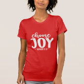 Choose Joy Inspirational Christian Positivity Typo Tシャツ (正面)