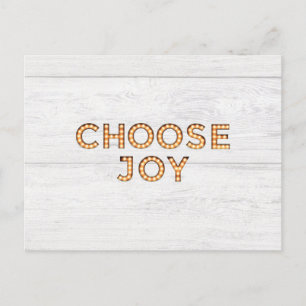Choose Joy Light Upスタイル文字メッセ前向きージ シーズンポストカード