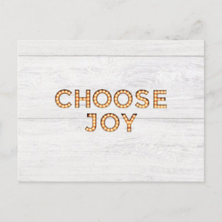 Choose Joy Light Upスタイル文字メッセ前向きージ シーズンポストカード