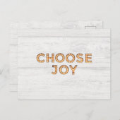 Choose Joy Light Upスタイル文字メッセ前向きージ シーズンポストカード (正面/裏面)