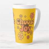 Choose Joy Minimalist Art - Positive Mindset Print カフェラテマグ (右アングル)