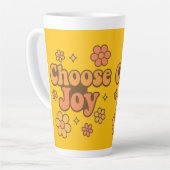 Choose Joy Minimalist Art - Positive Mindset Print カフェラテマグ (左アングル)