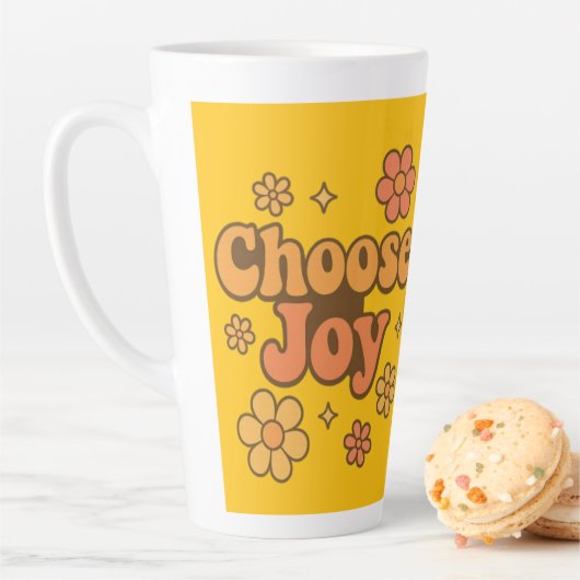 Choose Joy Minimalist Art - Positive Mindset Print カフェラテマグ (インサイチュ)