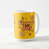 Choose Joy Minimalist Art - Positive Mindset Print コーヒーマグカップ (正面右)