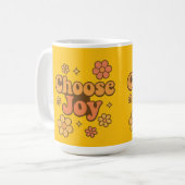 Choose Joy Minimalist Art - Positive Mindset Print コーヒーマグカップ (正面左)