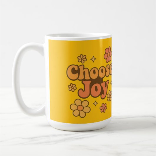 Choose Joy Minimalist Art - Positive Mindset Print コーヒーマグカップ (左)