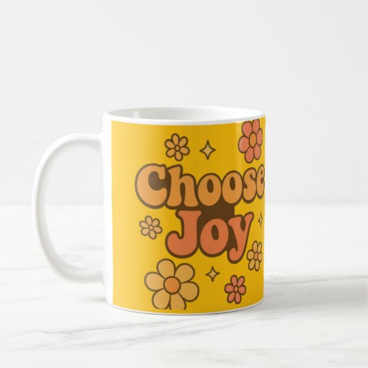 Choose Joy Minimalist Art - Positive Mindset Print コーヒーマグカップ (左)