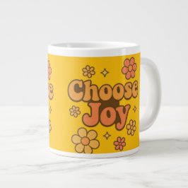 Choose Joy Minimalist Art - Positive Mindset Print ジャンボコーヒーマグカップ