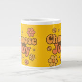 Choose Joy Minimalist Art - Positive Mindset Print ジャンボコーヒーマグカップ (正面)