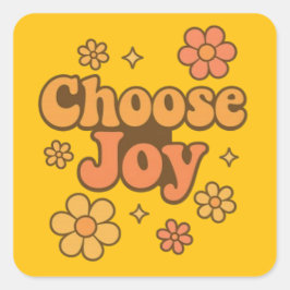 Choose Joy Minimalist Art - Positive Mindset Print スクエアシール