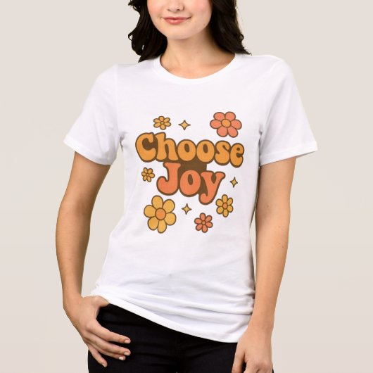 Choose Joy Minimalist Art - Positive Mindset Print トライブレンドTシャツ (正面)