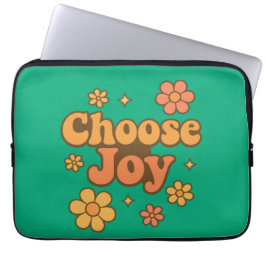 Choose Joy Minimalist Art - Positive Mindset Print ラップトップスリーブ