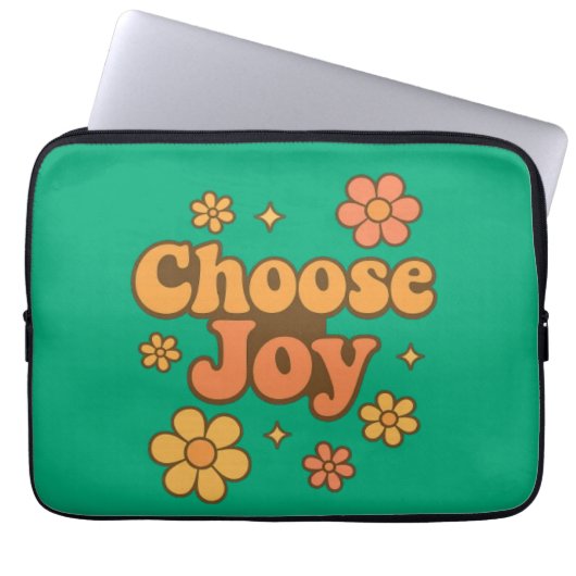 Choose Joy Minimalist Art - Positive Mindset Print ラップトップスリーブ (正面)