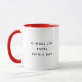 Choose Joy Modern Typography Two-Tone Mug マグカップ (左)