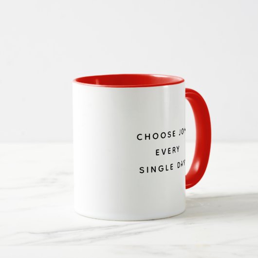 Choose Joy Modern Typography Two-Tone Mug マグカップ (正面右)