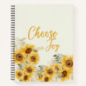 「Choose Joy」 Sunflower Journal/Notebook ノートブック (正面)
