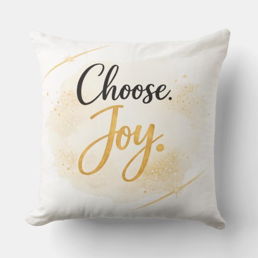 Choose Joy Throw Pillow クッション (正面)