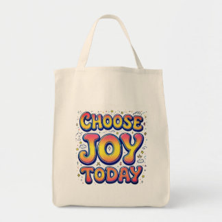 「Choose Joy Today」ショッピングトート トートバッグ