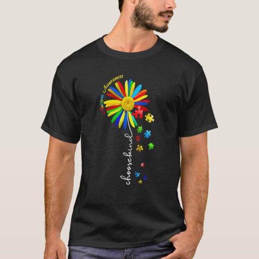 Choose Kind Autism Awareness Sunflower Mom Women K Tシャツ (正面)