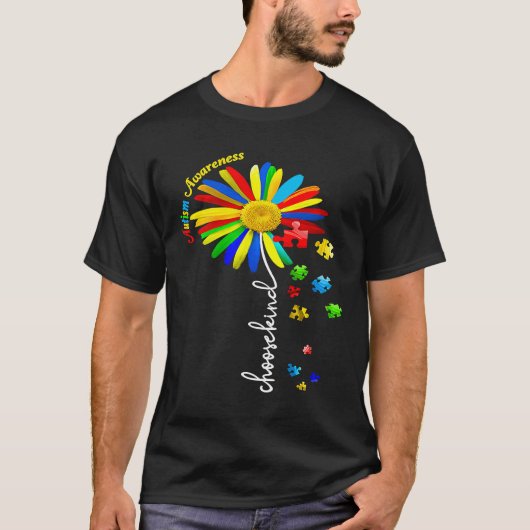 Choose Kind Autism Awareness Sunflower Mom Women K Tシャツ (正面)