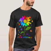 Choose Kind Autism Awareness Sunflower Puzzle For  Tシャツ (正面)