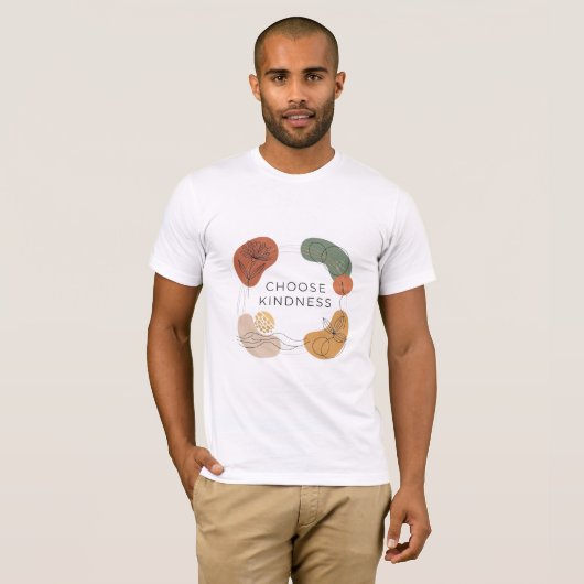 Choose Kindness - Earthy Botanical Minimalism Tシャツ (正面フル)