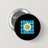 Choose kindness smile face inspirational world dow 缶バッジ (正面&裏面)