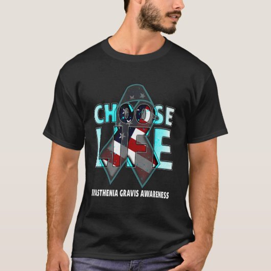 Choose Life Myasthenia Gravis Awareness American F Tシャツ (正面)