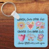 Choose love over hate. Choose love over fear. キーホルダー (正面)