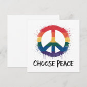 「Choose Peace」とのレインボーピースサイン文字 (正面/裏面)