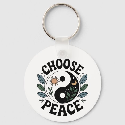 Choose Peace – Aluminum Keychain キーホルダー (正面)