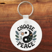 Choose Peace – Aluminum Keychain キーホルダー (正面)