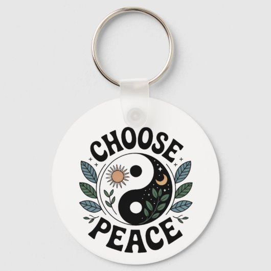 Choose Peace – Aluminum Keychain キーホルダー (裏面)