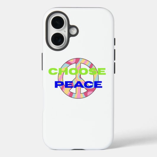 Choose Peace Minimal Typography Phone Case Case-Mate iPhoneケース (裏面)