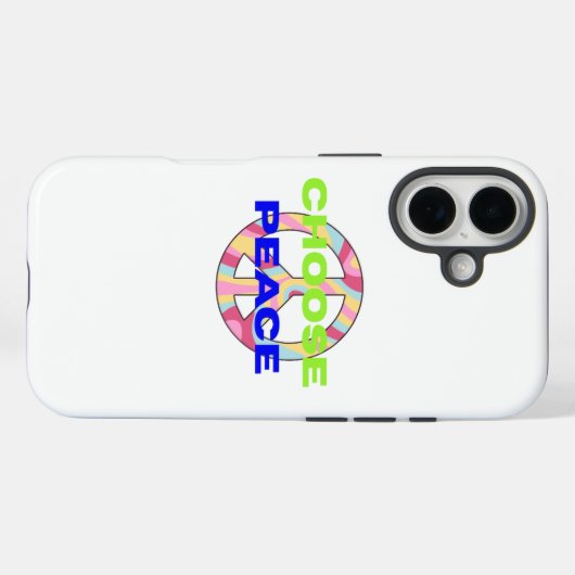 Choose Peace Minimal Typography Phone Case Case-Mate iPhoneケース (裏面 (横))