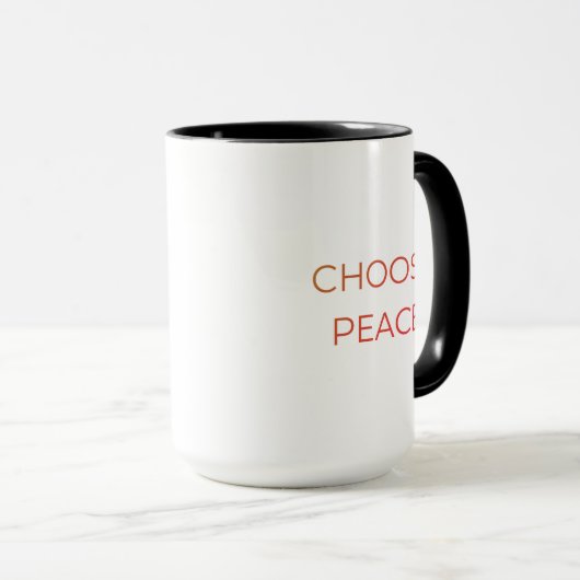 Choose Peace Mug | Minimal Aesthetic Soft Life Cof マグカップ (正面右)