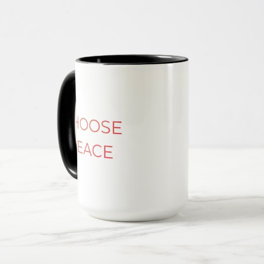 Choose Peace Mug | Minimal Aesthetic Soft Life Cof マグカップ (正面左)