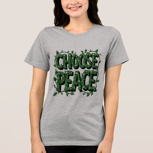 "Choose Peace" Tシャツ – メッセージシンプルと強力なメッセージ (正面)