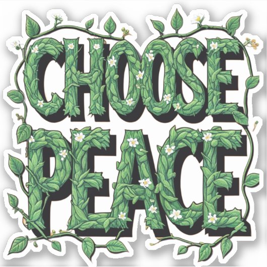 "Choose Peace" T-Shirt – Simple & Powerful Message シール (正面)