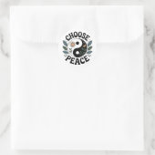 Choose Peace Yin-Yang Sticker ラウンドシール (バッグ)
