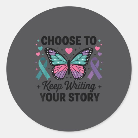 Choose To Keep Writing Your Story Insrational Butt ラウンドシール (正面)