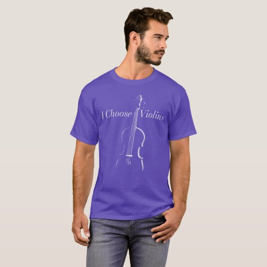 Choose Violins Funny Classical Music Pun Design gi Tシャツ (正面フル)