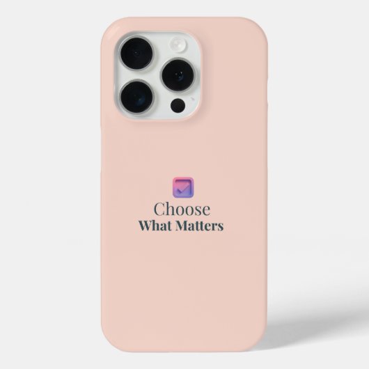 Choose What Matters ミニマリスト モチベーショナル iPhone カバー (裏面)
